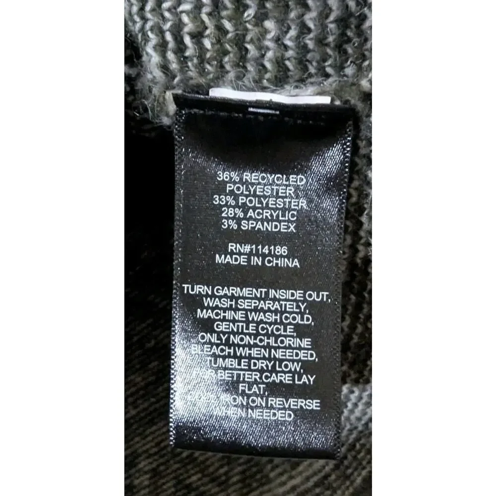 Frye Open Front Cardigan Sweater Womens Medium Aztec Southwestern Green Black Z - Picture 4 of 5